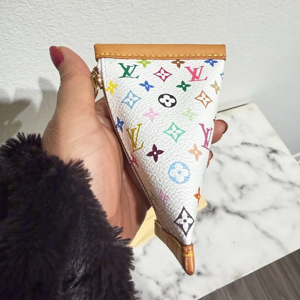 Louis Vuitton Takashi Murakami Monogram Multicolor Berlingot Pouch White COA - Picture 6 of 12